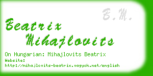 beatrix mihajlovits business card